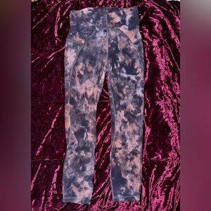 Lululemon Women’s size 6 Diamond Dye Graphite Grey Pink Pastel Leggings 23”